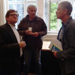 Anton G. Leitner mit Jörg Reuther (Buchtrailer) und Übersetzer Richard Dove.