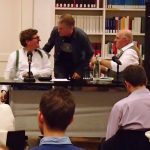 Anton G. Leitner im Gespräch mit seinen Übersetzern Richard Dove und Bill Soutter